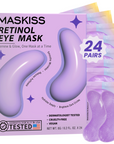 Maskiss Retinol Under Eye Patches (24 Pairs), Purple Eye Masks for Dark Circles, Puffy Eyes & Wrinkles, Firming Collagen Eye Patches