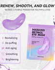 Maskiss Retinol Under Eye Patches (24 Pairs), Purple Eye Masks for Dark Circles, Puffy Eyes & Wrinkles, Firming Collagen Eye Patches