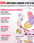 Maskiss PDRN Under Eye Patches (25 Pairs), Tri-Color Eye Gel Pads with Retinol Caffeine