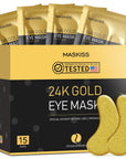 Maskiss 24k Gold Under Eye Patches (15 Pairs), eye mask, Collagen Skin Care Products, Eye Patches for Puffy Eyes, eye masks for dark circles and puffiness