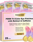 Maskiss PDRN Under Eye Patches (25 Pairs), Tri-Color Eye Gel Pads with Retinol Caffeine