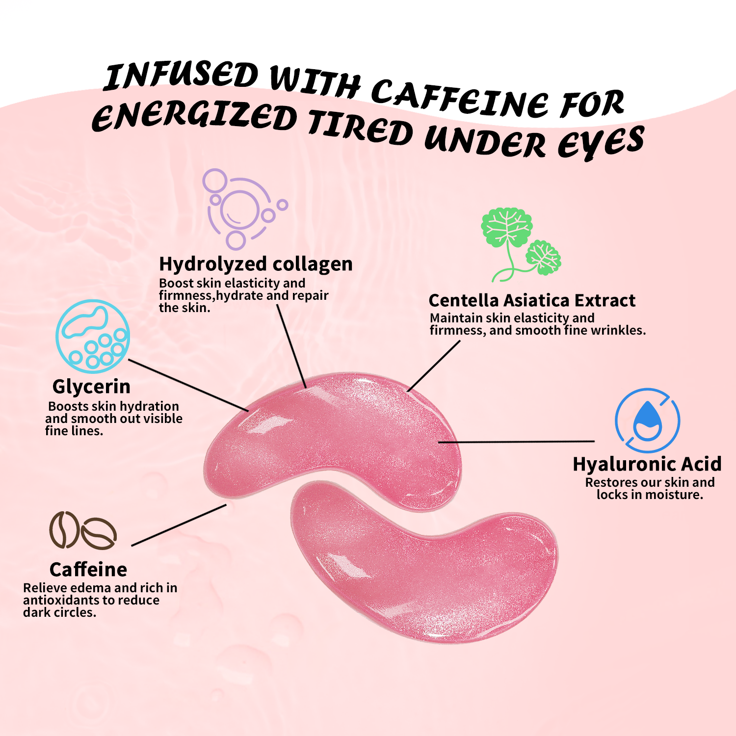 Maskiss Under Eye Patches (50 Pairs), Caffeine Eye Masks for Dark Circles Puffy Eyes Undereye Bags, Collagen Eye Patches for Wrinkles and Puffiness, Skin Care Gift for Her