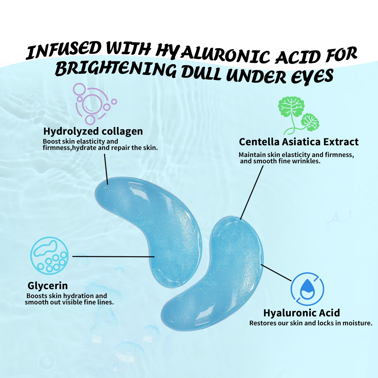 Maskiss Under Eye Patches (30 Pairs), Hyaluronic Acid Eye Masks for Dark Circles Puffy Eyes Undereye Bags, Collagen Eye Patches for Wrinkles and Hydrate, Skin Care Gift for Her