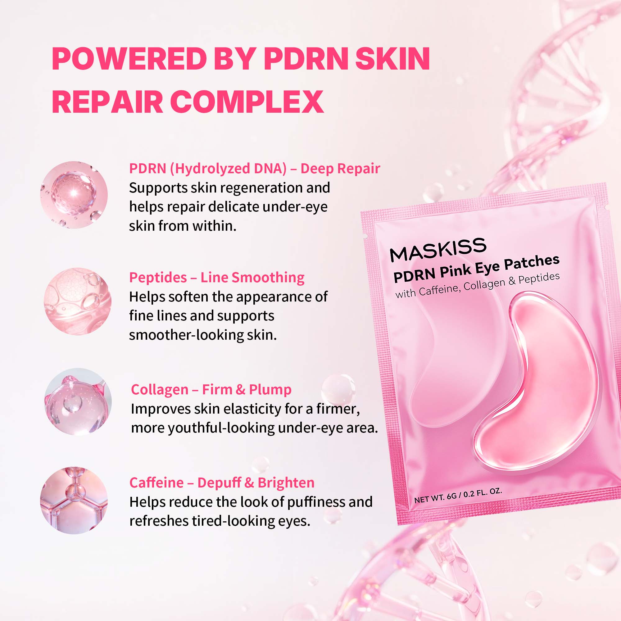 Maskiss PDRN Pink Under Eye Patches (25 Pairs)