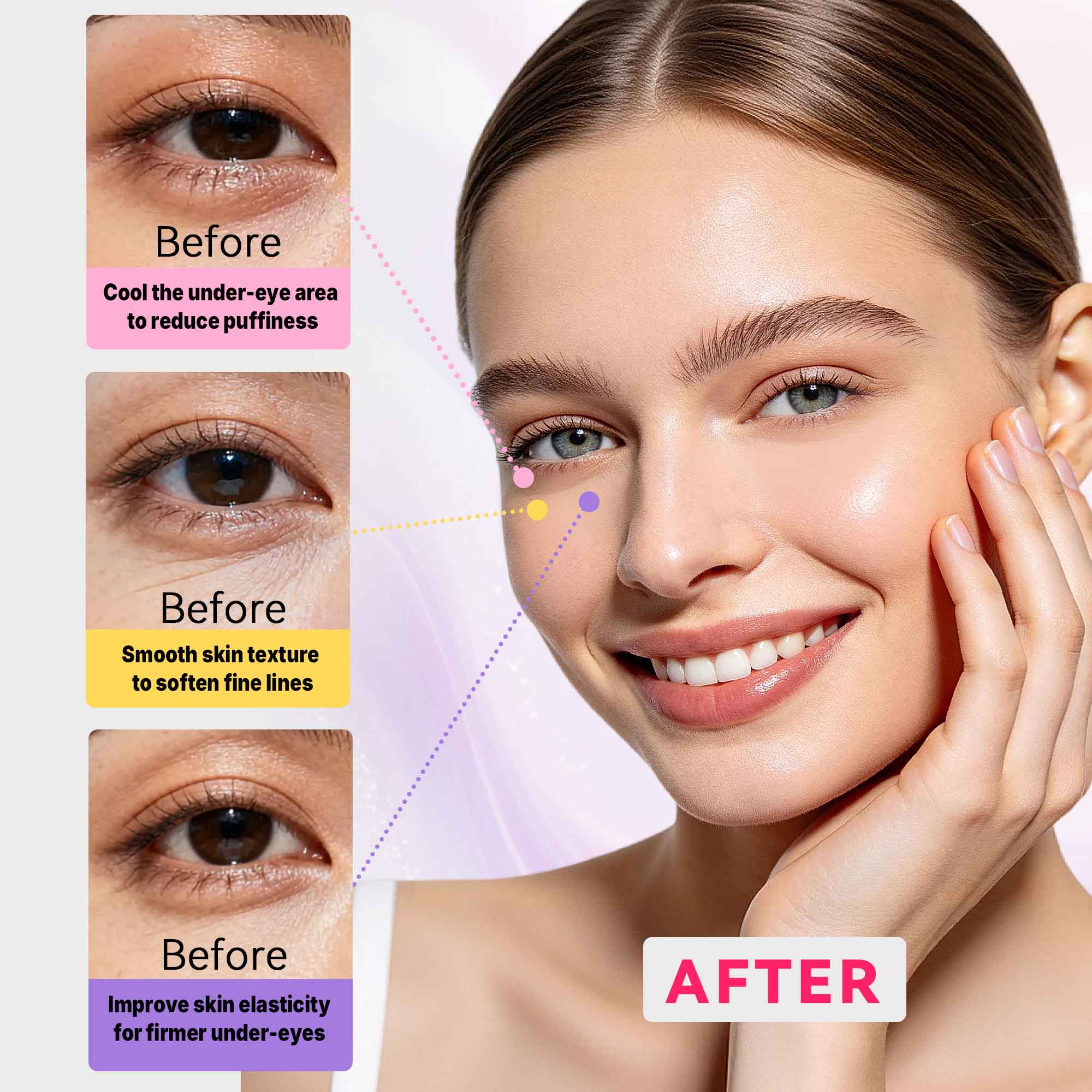 Maskiss PDRN Under Eye Patches (25 Pairs), Tri-Color Eye Gel Pads with Retinol Caffeine